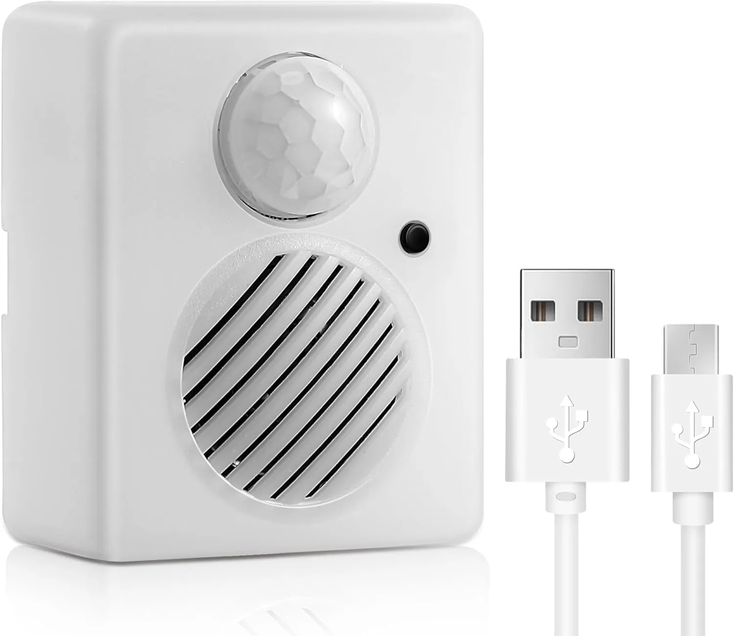 Enhon Motion Activated Sound Voice Player with USB Cable, Battery Powered Motion Sensor Alarm, Download Your Own Audio Files about Christmas Music, Shop, Security Reminder, Drive Out Animals