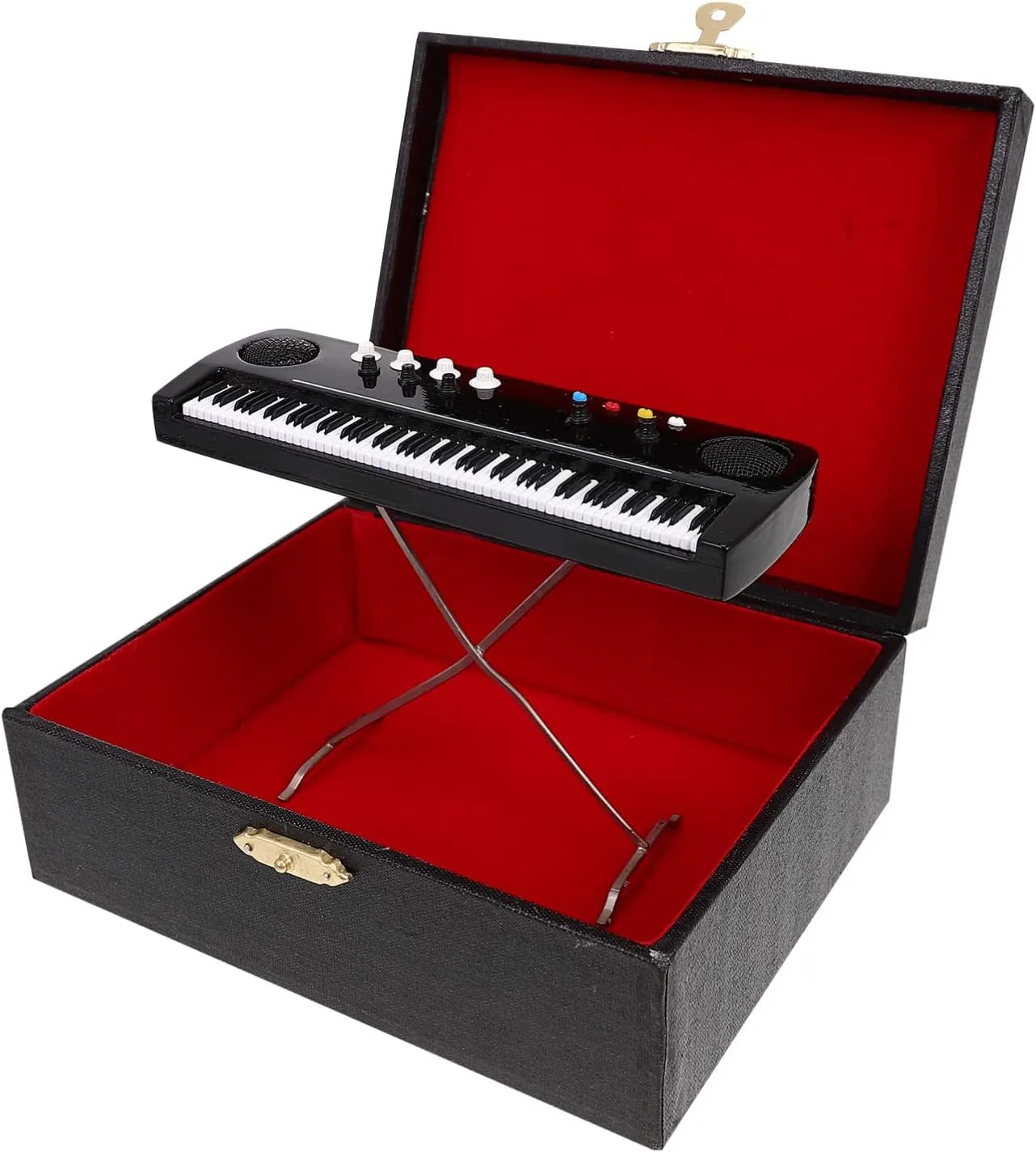 ERINGOGO Miniature Electronic Organ with Case: Mini Musical Instrument Mini Electronic Keyboard Miniature Dollhouse Model Electone Birthday 14cm Keyboard Instrument Accessories & Parts