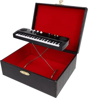 ERINGOGO Miniature Electronic Organ with Case: Mini Musical Instrument Mini Electronic Keyboard Miniature Dollhouse Model Electone Birthday 14cm Keyboard Instrument Accessories & Parts