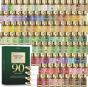 Essential Oil Set - Natural Essential Oils- Perfect for Diffuser, Massage,Soap, Candle Bath Bombs Making, 90x5 ML (0.17oz)