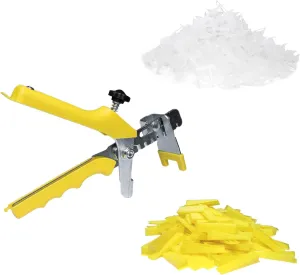 Eunice Tile Leveling System with Plier - 300 Leveling Clips and 100 Reusable Wedges, 1/16 Inch Leveler Spacers DIY for Wall/Floor Ceramic Tile and Stone Installation