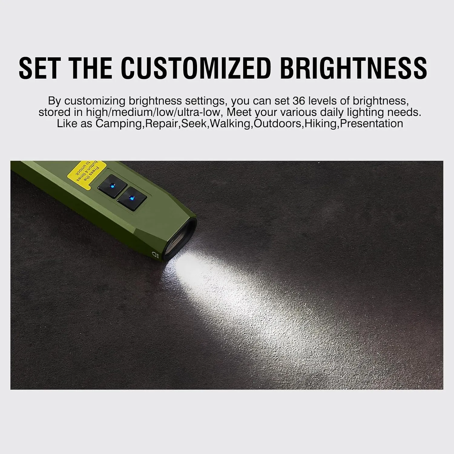 Everyday Carry Flat EDC Flashlight Rechargeable 1000 Lumens with Green Beam, programmable Mode ，USB C,Magnetic Base for Night Duty, Emergency Repair（Green