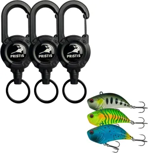Exquisite Utility Fishing Gear and Lures Kit, 3 pcs Lipless Crankbaits & 3 Pack Heavy Duty Zinger Retractors, A Cool Option for Angler