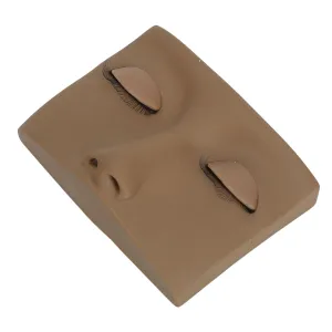 Eyelash Mannequin Head Lash Mannequin Head, Makeup Head For Lash Extension and Permanent Makeup Practice, with 3 Pairs Removable Single Layer Eyelids (Brown)