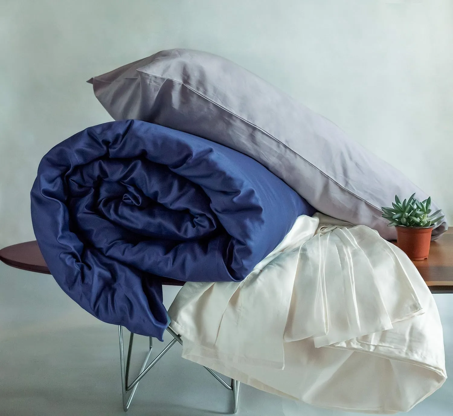 Fabdreams 100% Organic Cotton Percale Weave King Size Sheet Set | 300 Thread Count | GOTS Certified | Long Staple Cotton | Cool Crisp Breathable | Fits Upto 17" Deep Pocket | Lilac