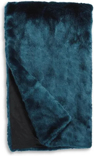 Fabulous-Furs Donna Salyers Couture Collection Sapphire Mink Faux Fur Throws, Sapphire, 60x72