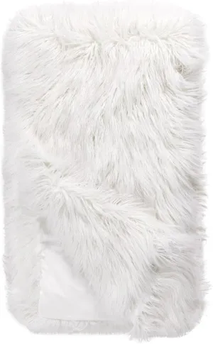 Fabulous-Furs Donna Salyers Signature Series White Tibetan Lamb Faux Fur Throws, White Tibetan Lamb, 60x60