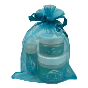 Facial Gift Set Bag- Skin Care Set with Facial Cream, Eye Cream & Lip Balm Containing Devil's Club Oil - Face Care Set Gift Bag