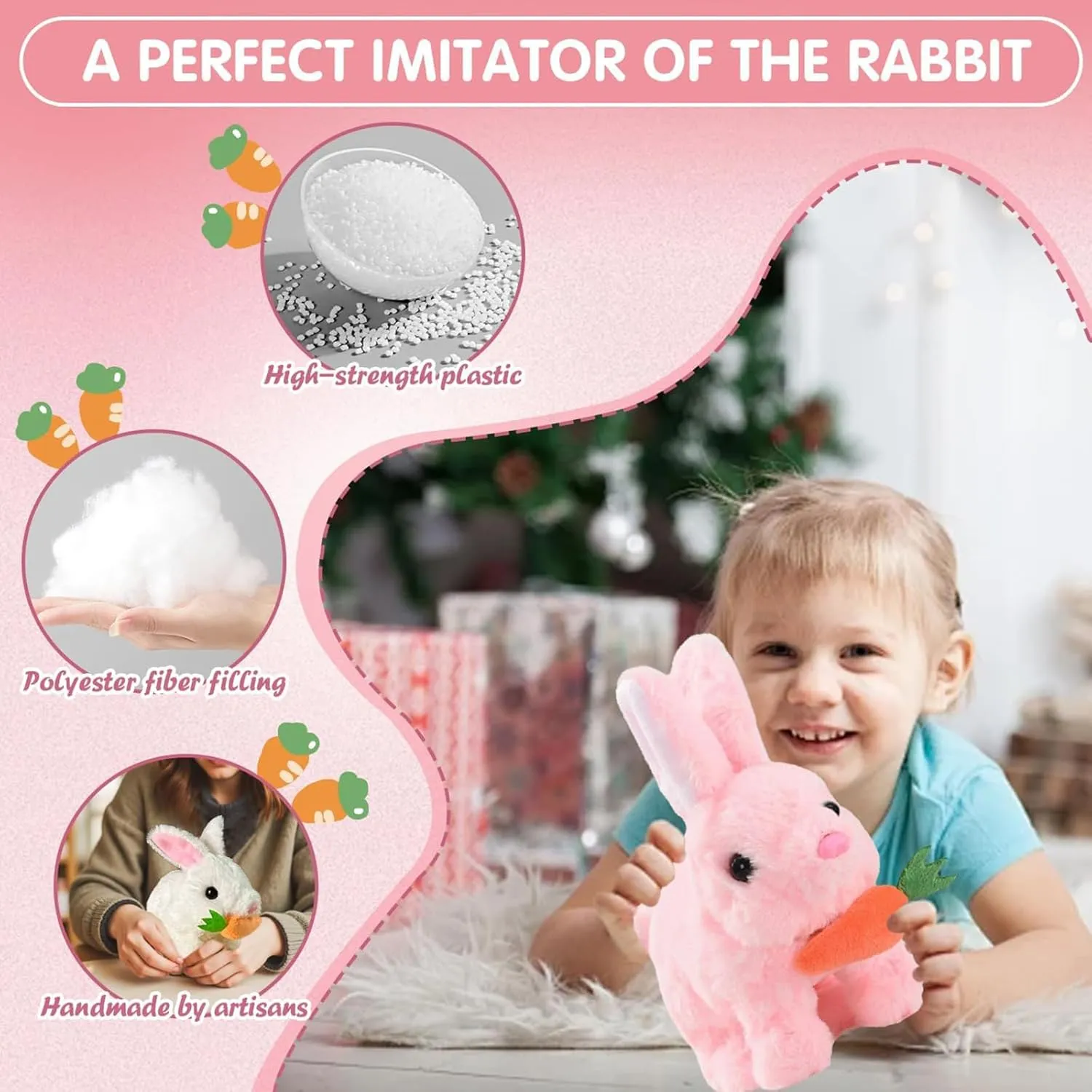 Fanyil Bunnypal, Sherum Bunnypal, Vianys-Petsboro Bunnypal, 2025 My Realistic Robot Bunny Toy Wollera Horizons, Lifelike Moving Real Fluffy Rabbit Toy, Jumping, Shaking Ears, Twitching (White)