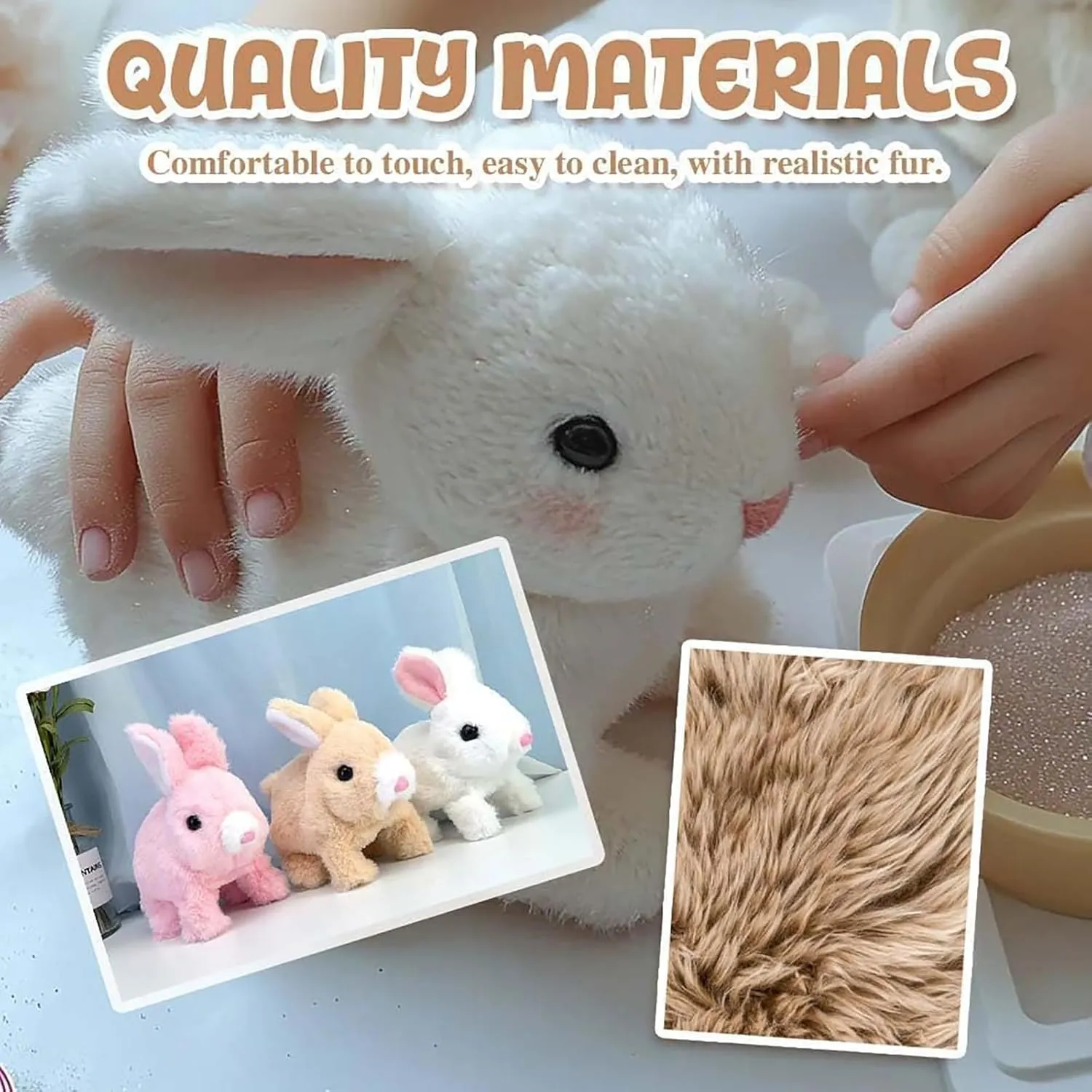 Fanyil Bunnypal, Sherum Bunnypal, Vianys-Petsboro Bunnypal, 2025 My Realistic Robot Bunny Toy Wollera Horizons, Lifelike Moving Real Fluffy Rabbit Toy, Jumping, Shaking Ears, Twitching (Yellow)