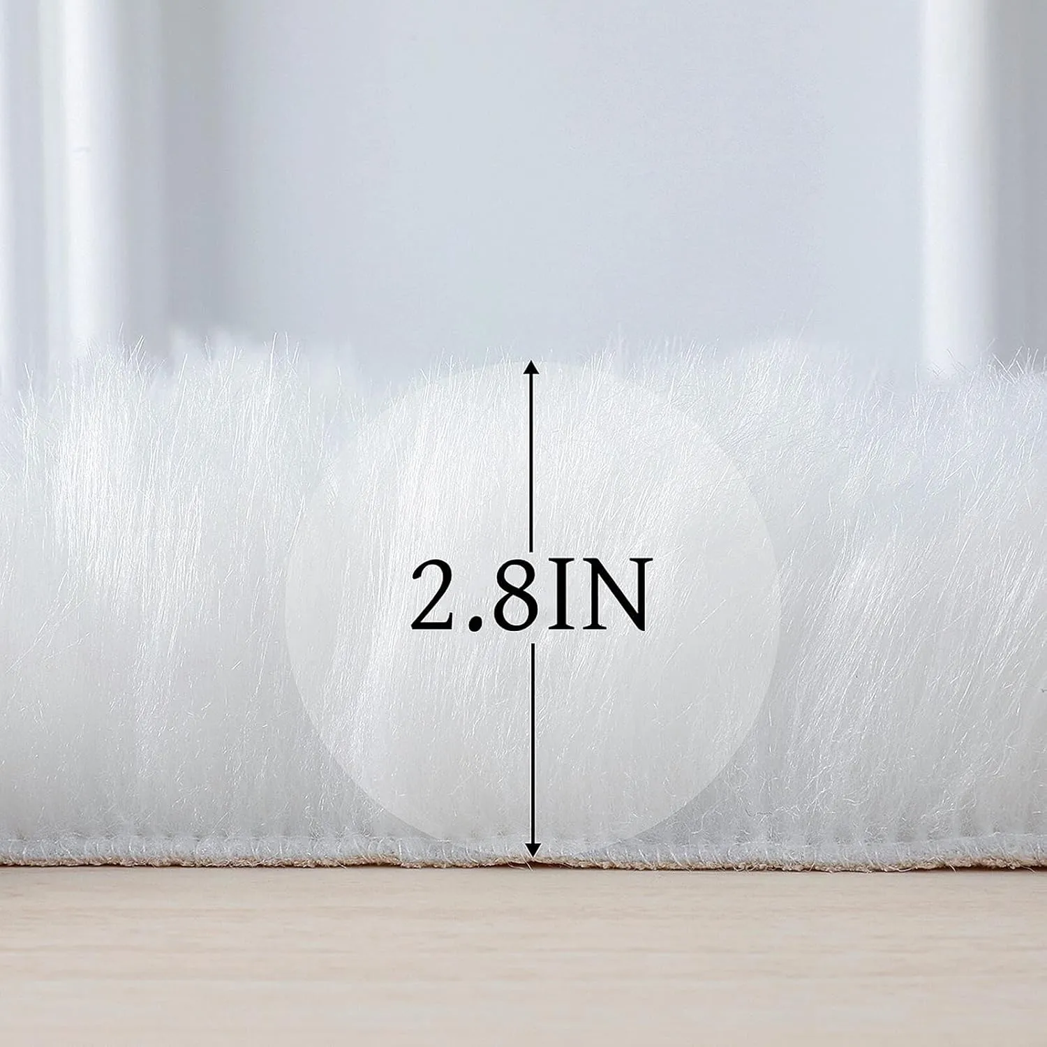 Faux Fur Rug Sheepskin Shag Fluffy Fuzzy White 2x6 ft Runner Rugs for Bedroom Bedside Bed Floor Living Room Plush High-Density Cushion Carpet Super Sofa Cover