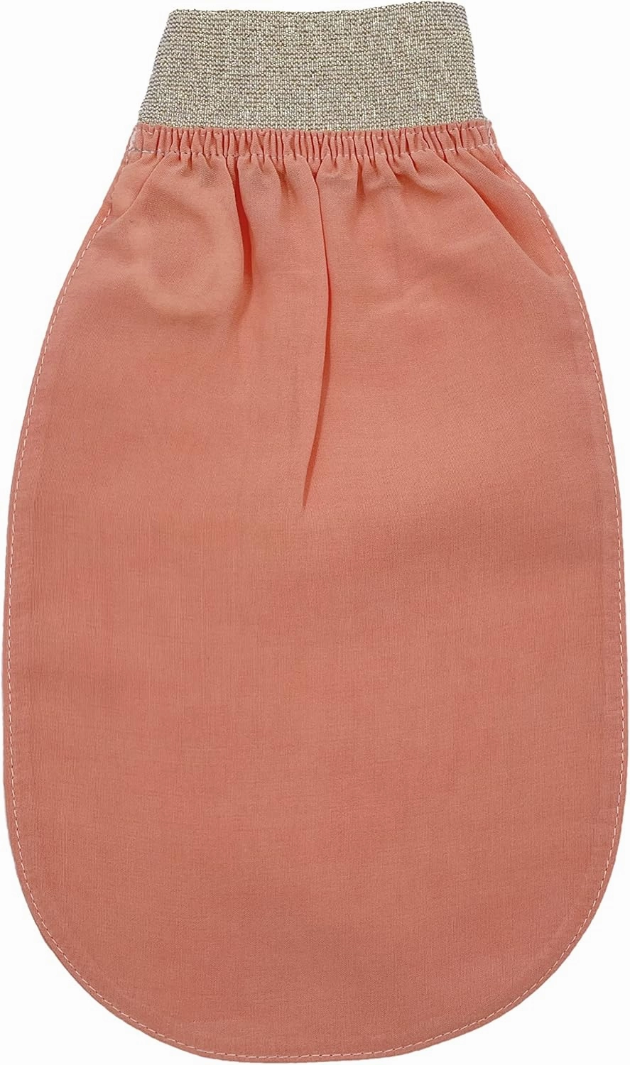 Feel Fine Turkish 100% Plant Silk Exfoliating Glove Set – Natural Hammam Shower Bath Mitts for Face & Body, Gentle Scrub Gloves for Women & Men, Ideal for Shower, Bath, Spa (Salmon Pink & Gold)
