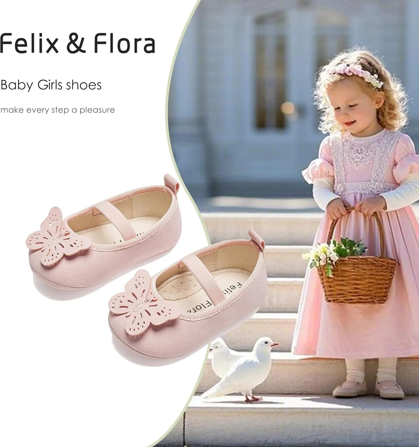 Felix & Flora Soft Sole Baby Shoes - Infant Baby Walking Shoes Moccasinss Rubber Sole Crib Shoes