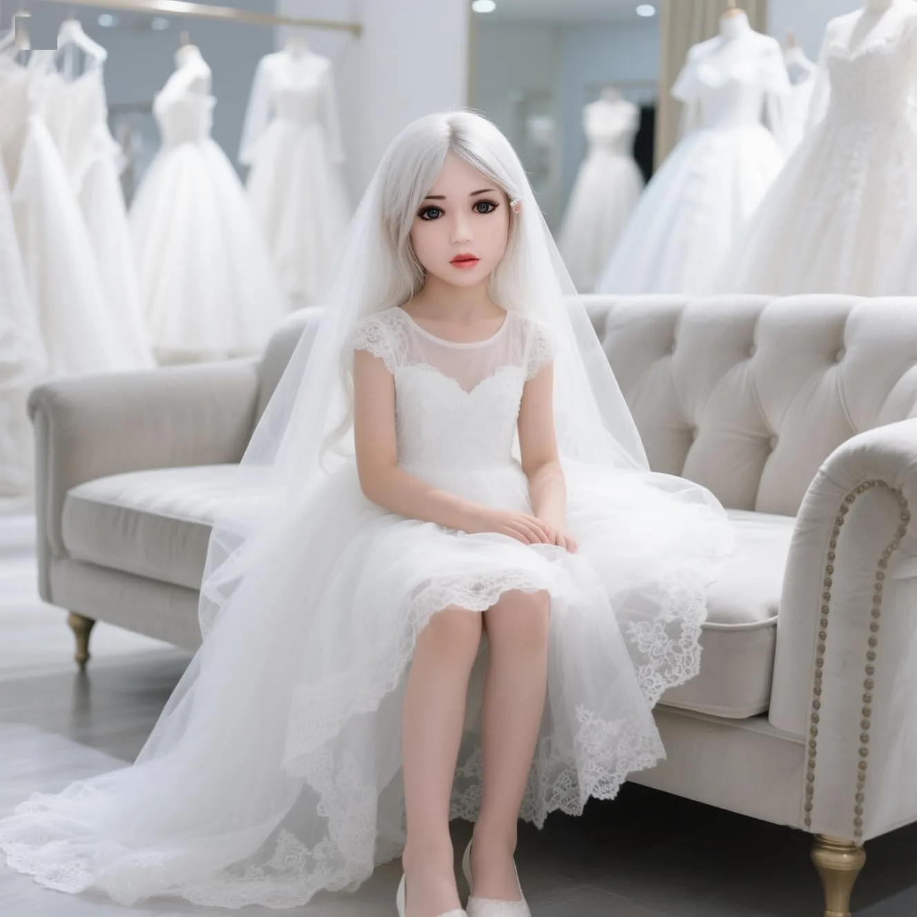 Female Seamless Action Figure ,40In Seamless Flexible Female Silicone &TPE Mannequin Doll Poseable for Cosplay, Photography & Art, Includes Wig & Outfit Non-Picture Display 29lbs (LF100-1)
