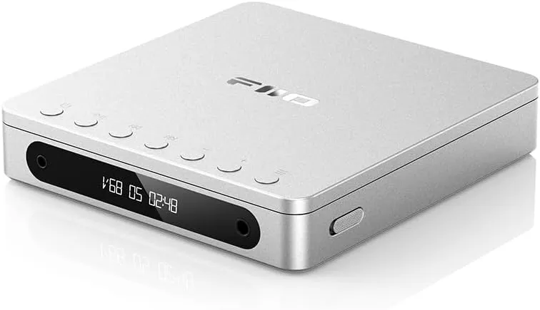 FiiO DM13 Multifunctional Portable Stereo CD Player with Long-Lasting Battery, Supports USB Ripping, Optical/coaxial/3.5mm/4.4mm outputs (Silver Bluetooth)