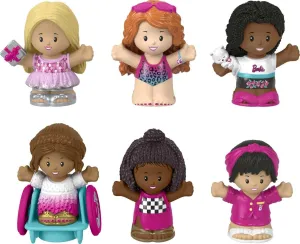 Fisher-Price Little People Barbie Toddler Toys Figure 6 Pack for Preschool Pretend Play Ages 18  Months