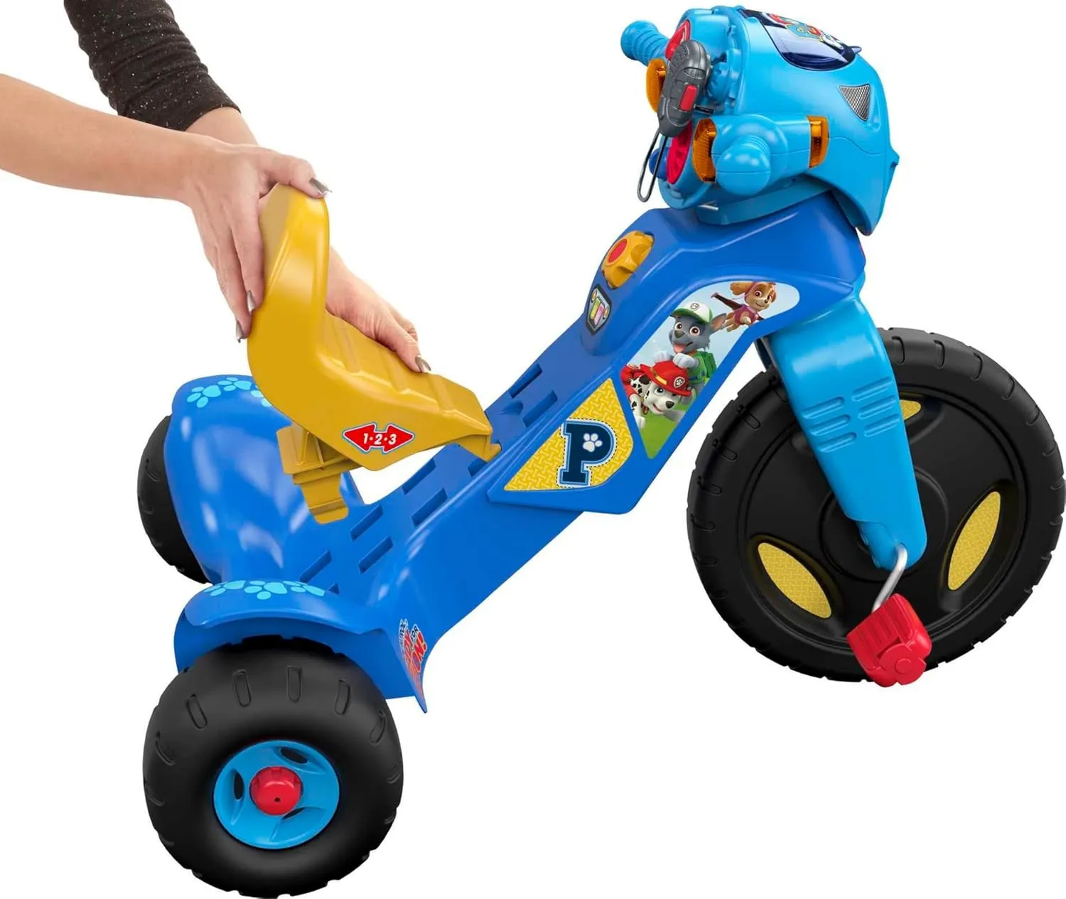 Fisher-Price PAW Patrol Toddler Tricycle Lights & Sounds Trike Toy Bike with Handlebar Grips & Storage for Preschool Kids Ages 2  Years