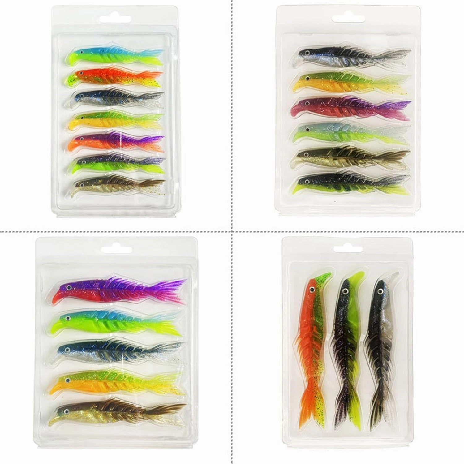 Fishing Lure Set, Bionic Fishing Lure Soft Plastic Bait, Swim Bait, Realistic Creative Bait Set,Fishing Essential Bait(3/5/6/7 Pcs) (21PCS)