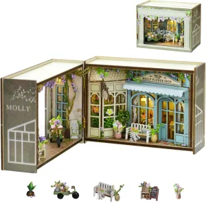 Flever Dollhouse Miniature DIY House Kit Creative Room with Furniture for Romantic Valentine's Gift (Molly Garden)