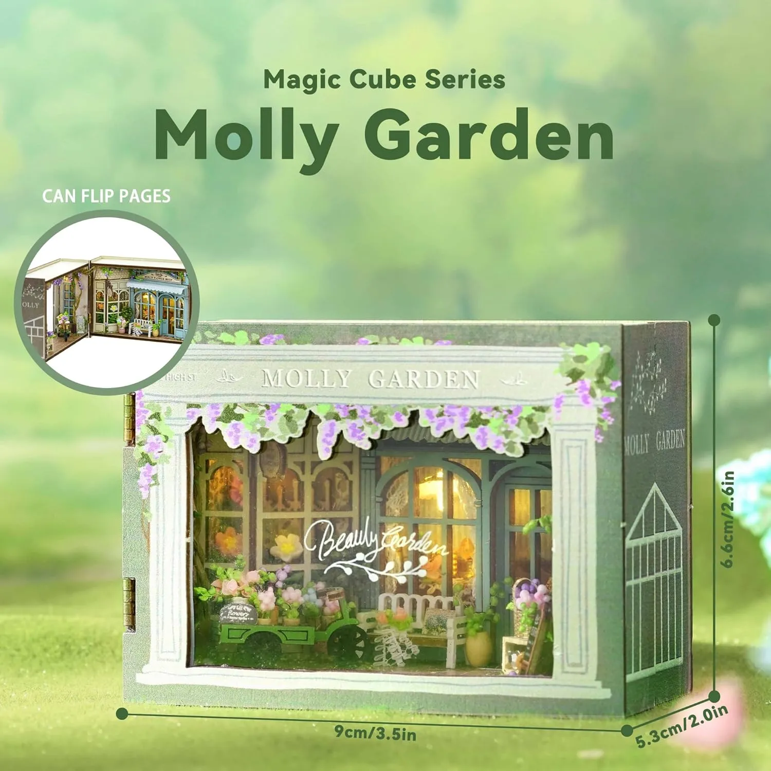Flever Dollhouse Miniature DIY House Kit Creative Room with Furniture for Romantic Valentine's Gift (Molly Garden)