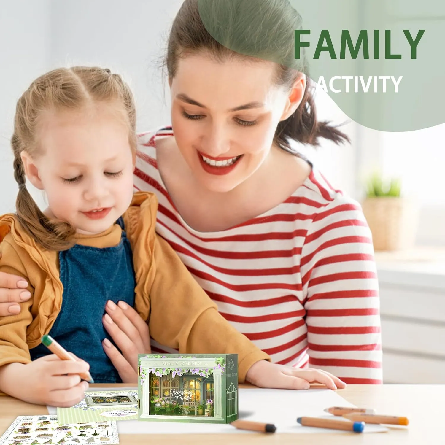 Flever Dollhouse Miniature DIY House Kit Creative Room with Furniture for Romantic Valentine's Gift (Molly Garden)