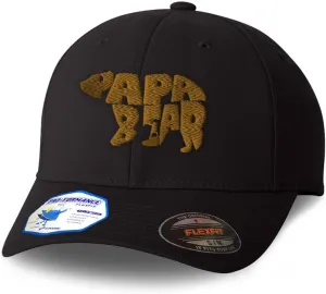 Flexfit Cap for Men & Women Embroidered Papa Bear Father Daddy Dad Father's Day Flexfit Hats Baseball Caps