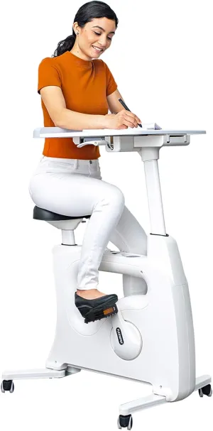 FLEXISPOT V9 3-IN-1 Exercise Bike, All-in-one Under Desk Bike with Pedal Exerciser, Indoor Cycling Bike with Adjustable Resistance/LCD Display/Seat/Desktop 350LBS Heavy Duty, Stationary Bike for Home