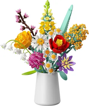 Flower Bouquet Building Set, Ideal for Creative Home Office Decor, Great Gift for Birthdays, Valentine's Day, Mother's Day, Suitable for Adults Kids Ages 8-12 - 1070Pcs