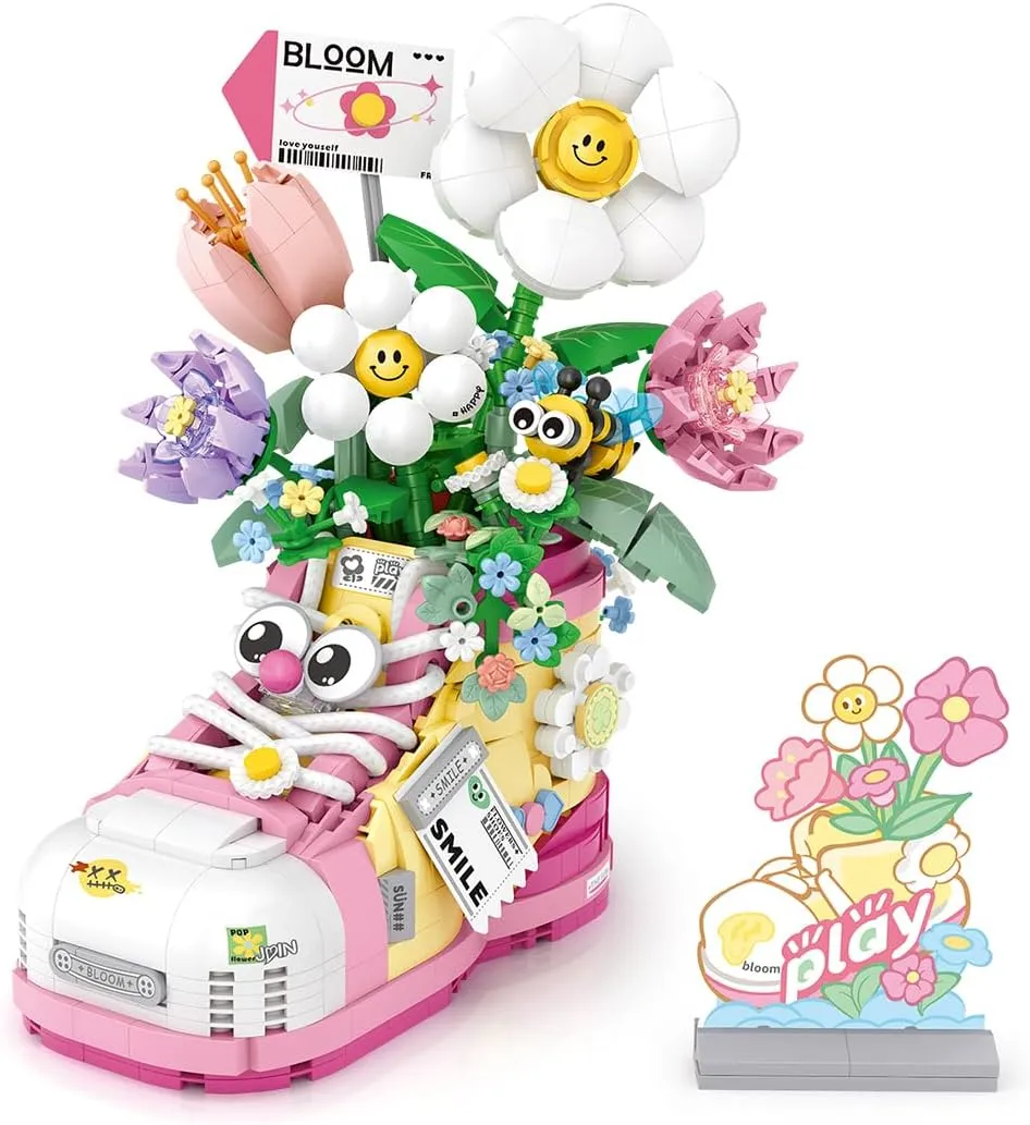 Flower Bouquet Building Sets,Creative Bonsai Flowers Bouquet Building Kit,Building Blocks Set for Adults and Kids