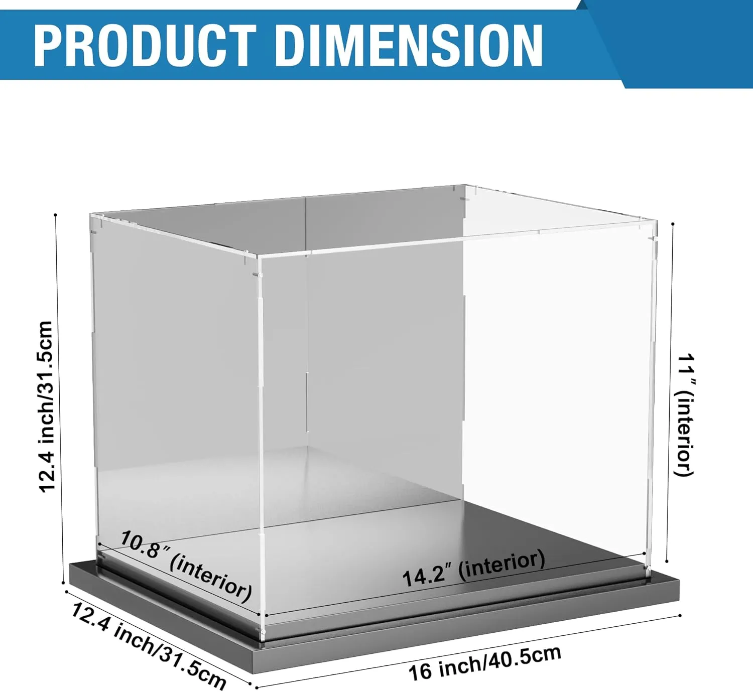 Football Helmet Display Case Full Size with Mirror Back and Black Metal Grooved Base Stackable Dustproof Clear Acrylic Display Case for Basketball Sports Memorabilia