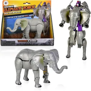 Forest & Twelfth 5" Elephant Jungle Animal Toys – Transforming Action Figure – Changes from a Detailed Animal Toy to a Unique Robot Toy in Seconds Great Gift for Both Girls and Boys (5" Elephant)