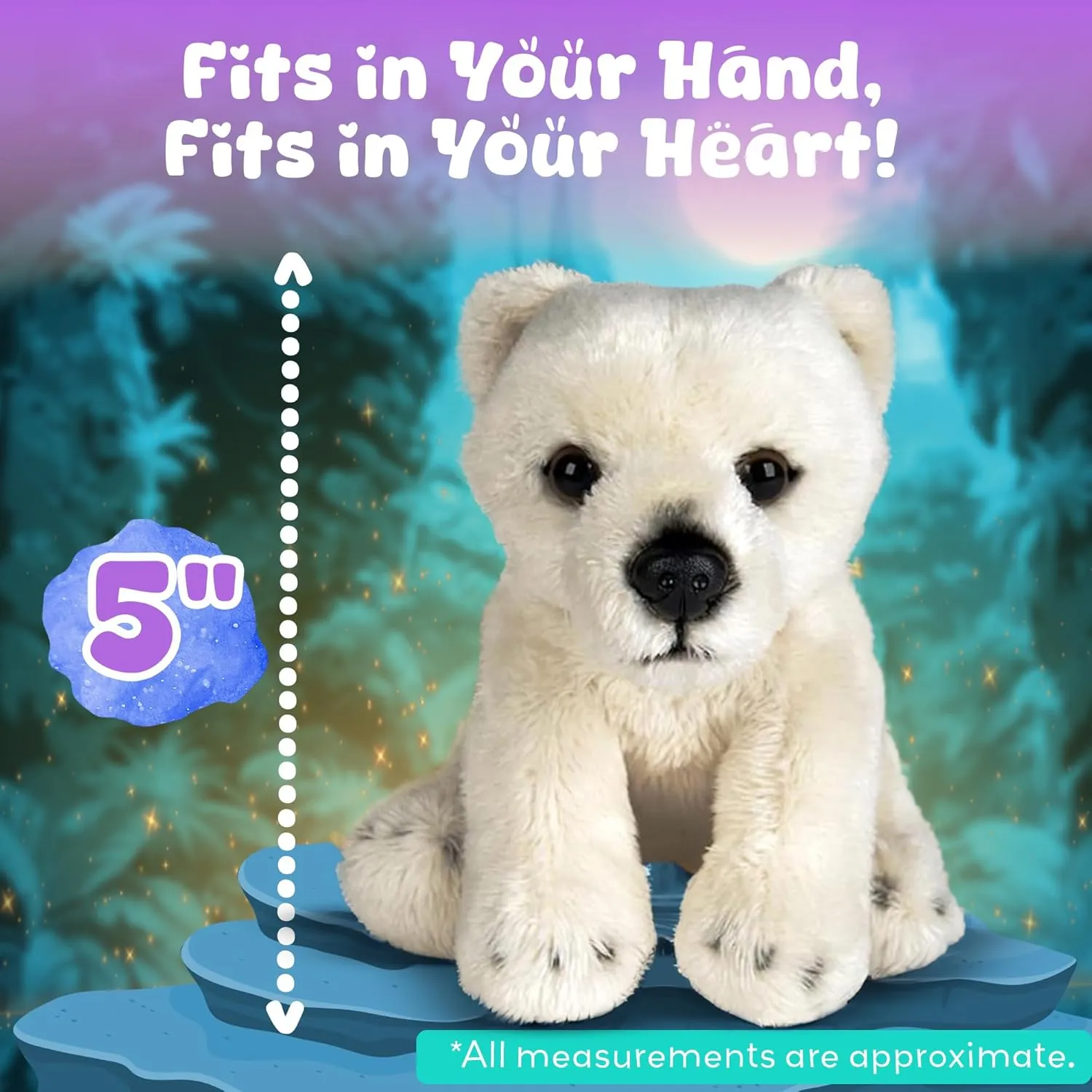 Forest & Twelfth 5" Stuffed Polar Bear, Soft Plush Toy, Cute Stuffed Animal for Boys and Girls, Realistic Looking Small Stuffed Animals, Nursery and Room Decor (5" Polar Bear)