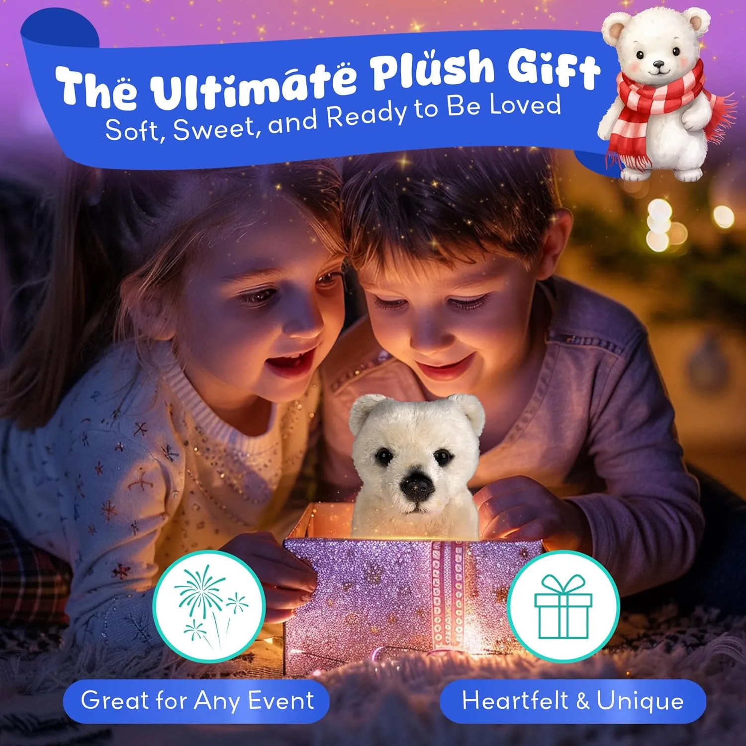 Forest & Twelfth 5" Stuffed Polar Bear, Soft Plush Toy, Cute Stuffed Animal for Boys and Girls, Realistic Looking Small Stuffed Animals, Nursery and Room Decor (5" Polar Bear)