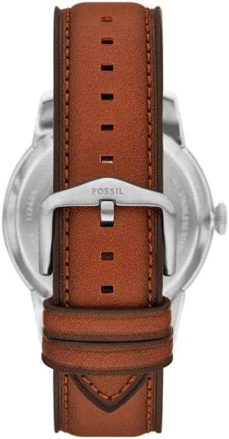 Fossil Men's Townsman Automatic Stainless Steel and Leather Two-Hand Skeleton Watch