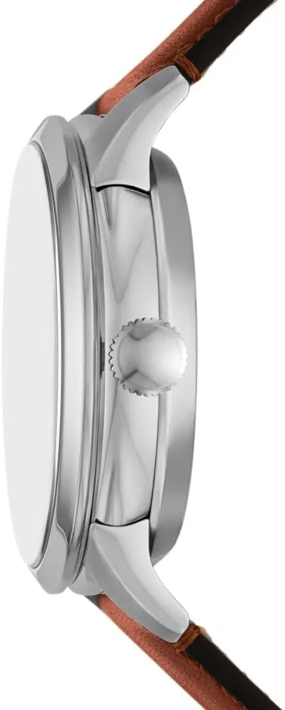 Fossil Men's Townsman Automatic Stainless Steel and Leather Two-Hand Skeleton Watch