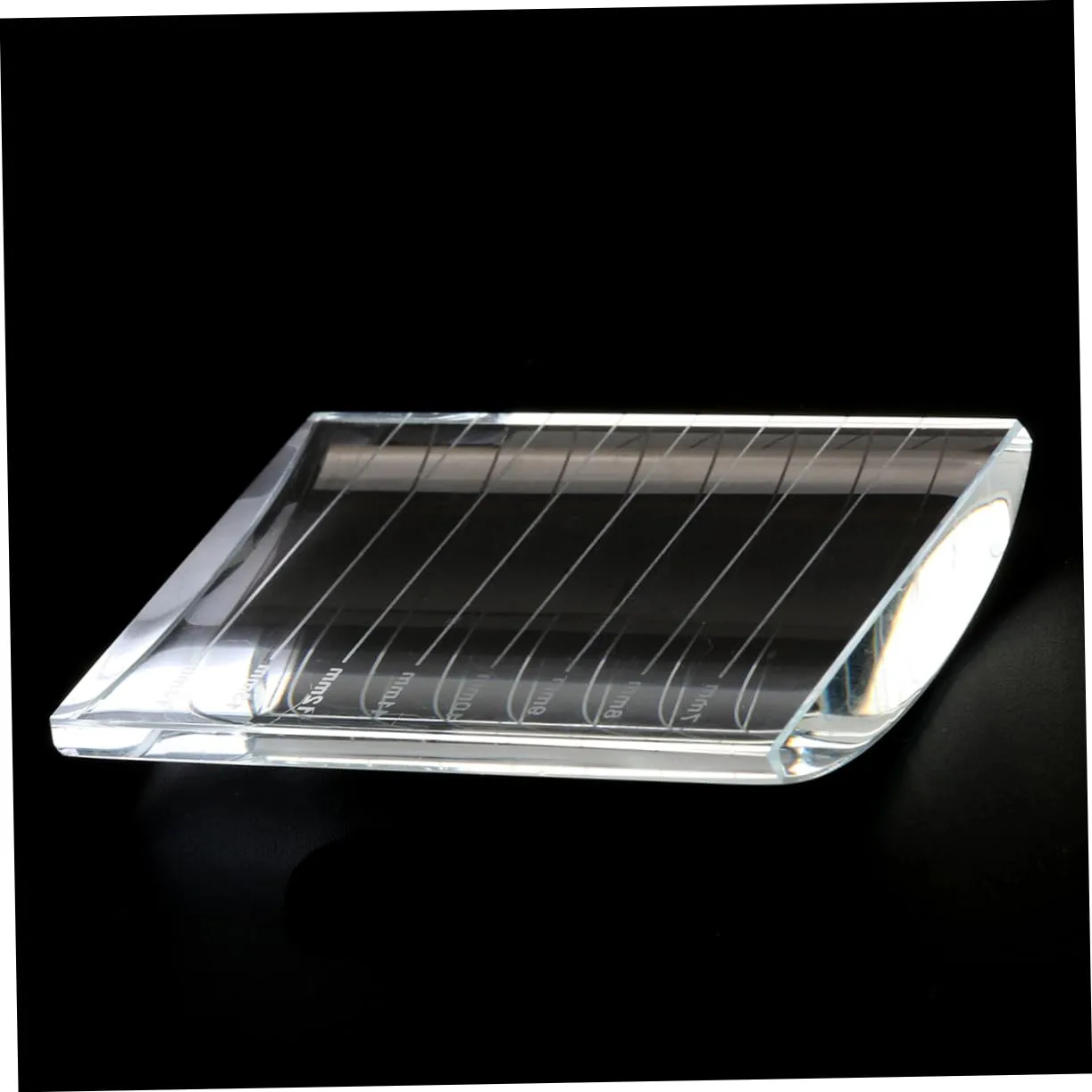 FRCOLOR 3pcs Glass Eyelash Extension Pallet Holder Makeup Tool for Eyebrow and Eyelash Application Smooth Markings Easy to Clean Design for Salons and Individual Use