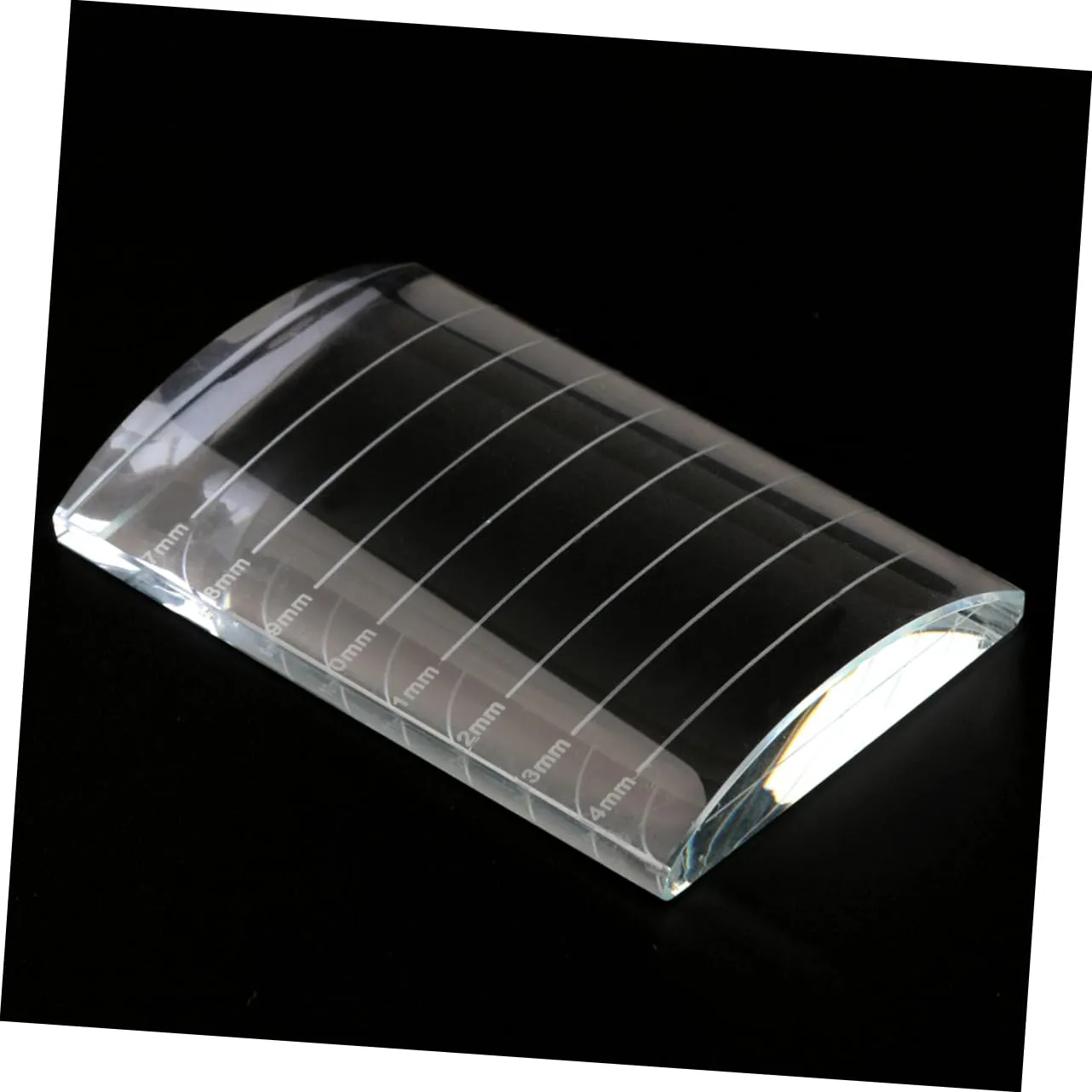 FRCOLOR 3pcs Glass Eyelash Extension Pallet Holder Makeup Tool for Eyebrow and Eyelash Application Smooth Markings Easy to Clean Design for Salons and Individual Use