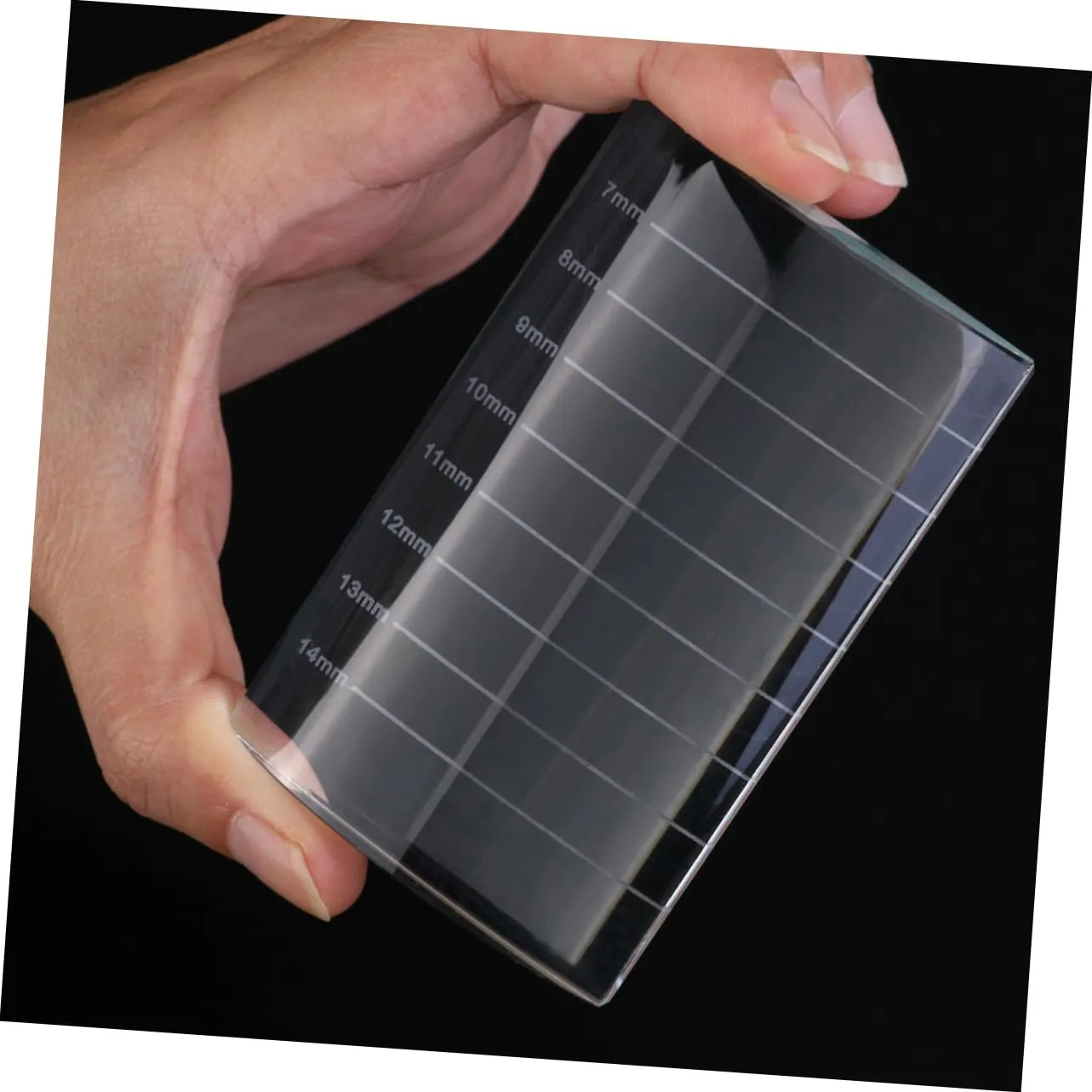 FRCOLOR 3pcs Glass Eyelash Extension Pallet Holder Makeup Tool for Eyebrow and Eyelash Application Smooth Markings Easy to Clean Design for Salons and Individual Use