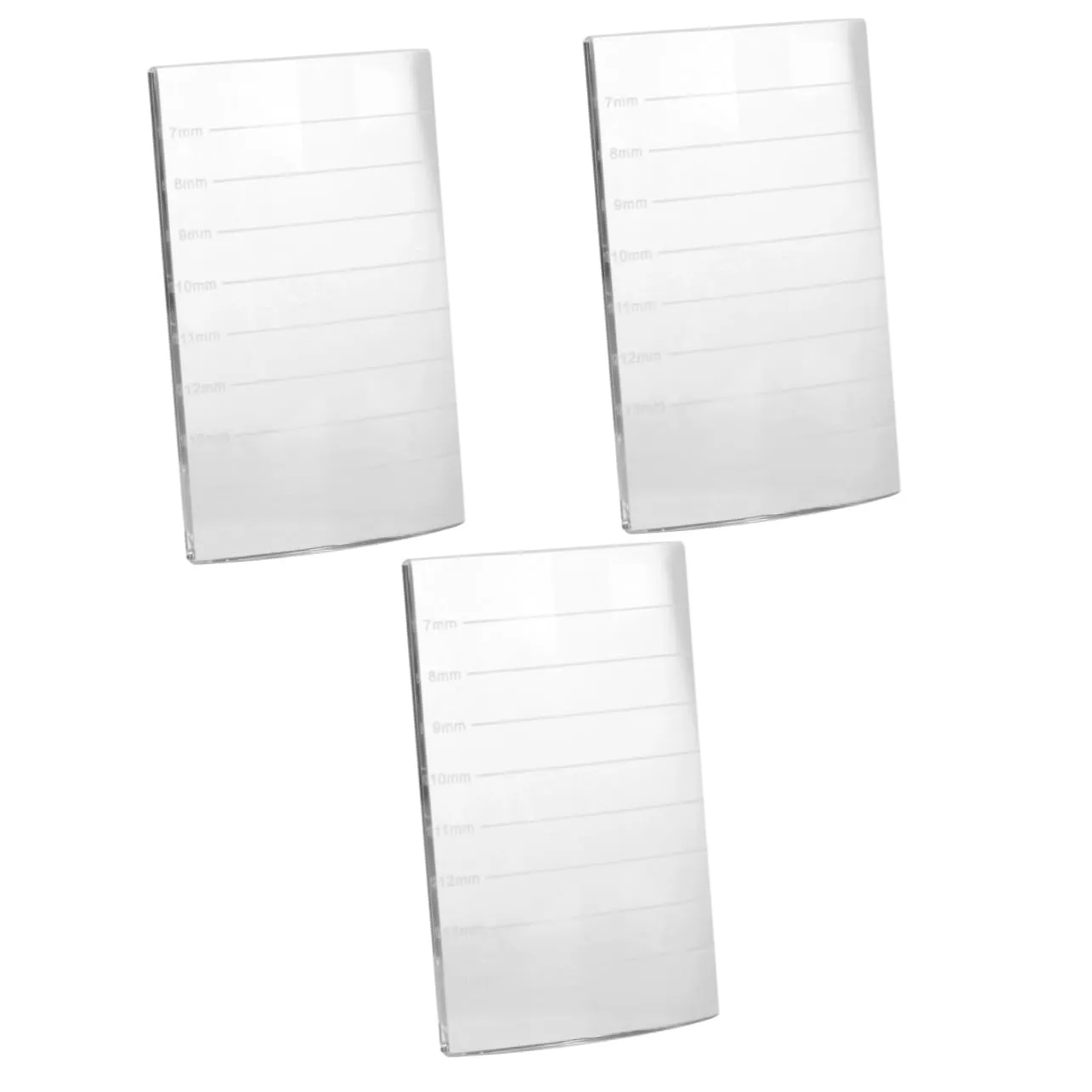 FRCOLOR 3pcs Glass Eyelash Extension Pallet Holder Makeup Tool for Eyebrow and Eyelash Application Smooth Markings Easy to Clean Design for Salons and Individual Use