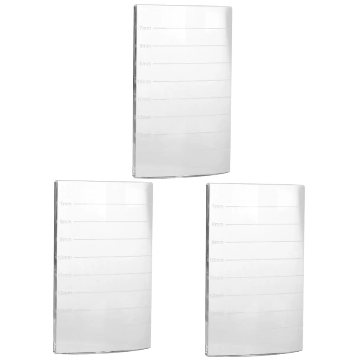 FRCOLOR 3pcs Glass Eyelash Extension Pallet Holder Makeup Tool for Eyebrow and Eyelash Application Smooth Markings Easy to Clean Design for Salons and Individual Use