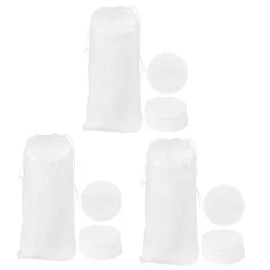 FRCOLOR 3pcs Multi-use Makeup Remover Pads Soft Cleansing Rounds for Makeup Removal Oil Control Exfoliation Reusable Facial Pads for All Skin Types