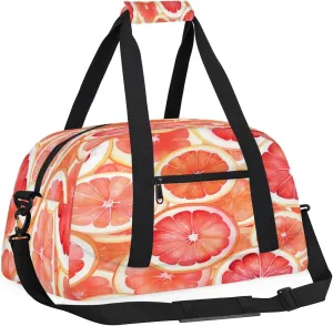 Fruit Grapefruit Kids Overnighter Duffel Bags for Boys, Carry-On Size Sports Gym Bag with Front Zipper Pocket for School Practice or Overnight Travel Weekender Sleepover Tote Bag