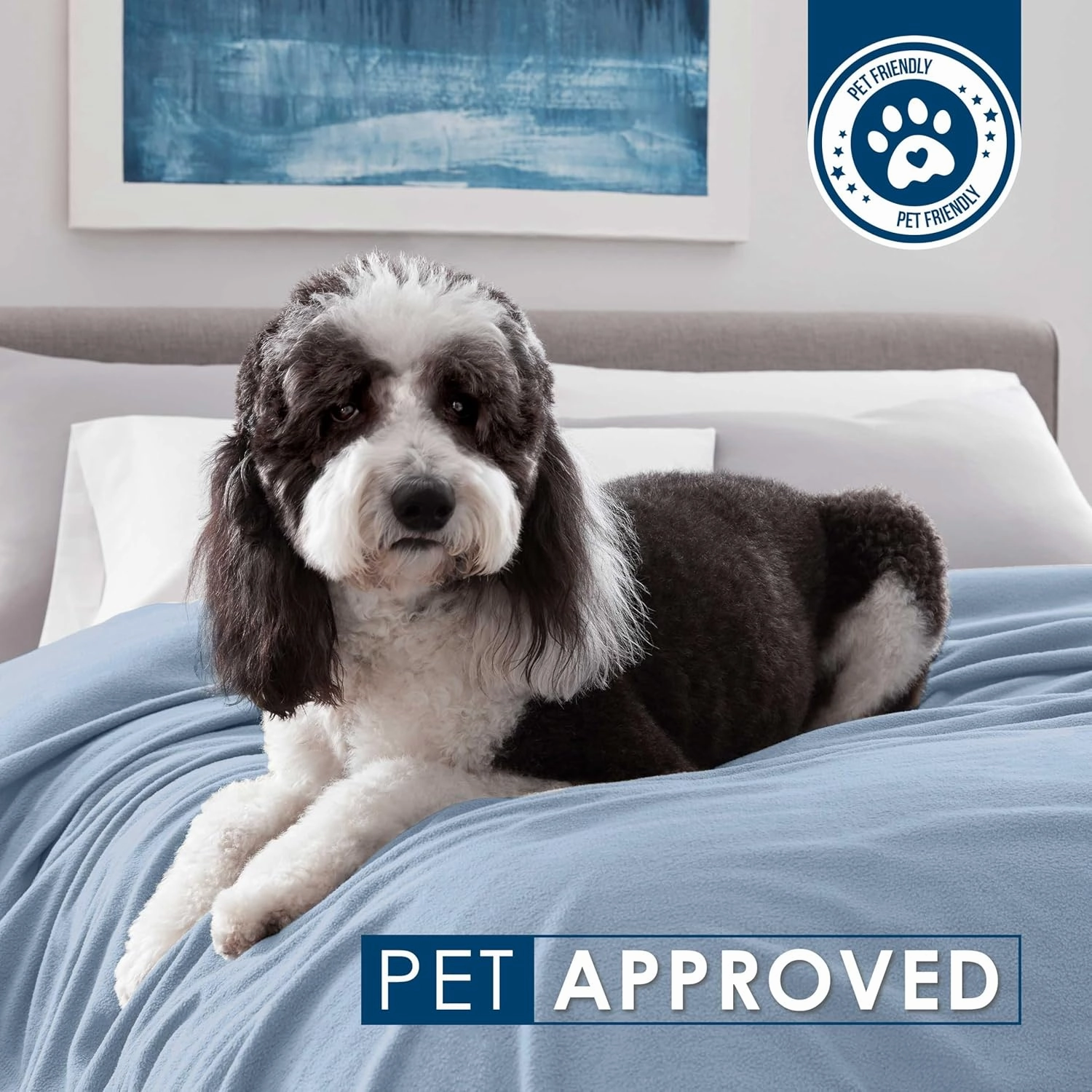 Full/Queen Size Fleece Blanket | Comfy Supersoft Fleece Blanket Full Size – All-Season Light Weight Throw Blanket | Luxuriously Soft | Throw Blanket for Couch and Sofa | Machine Wash | Blue