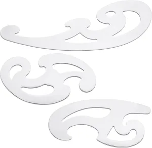 Fulmoon 3 Pcs Stainless Steel French Curve Ruler for Sewing Tools Metal Drafting Stencils Reusable Drafting Templates Drawing Ruler for Leather Craft Professional Drawing Rulers