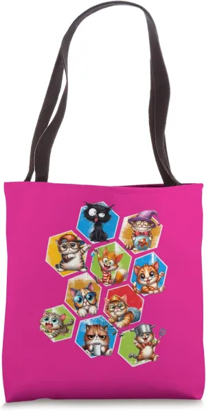 Funny Cats in Cubes for Anyone Who Loves Cats Felines Kitten Tote Bag