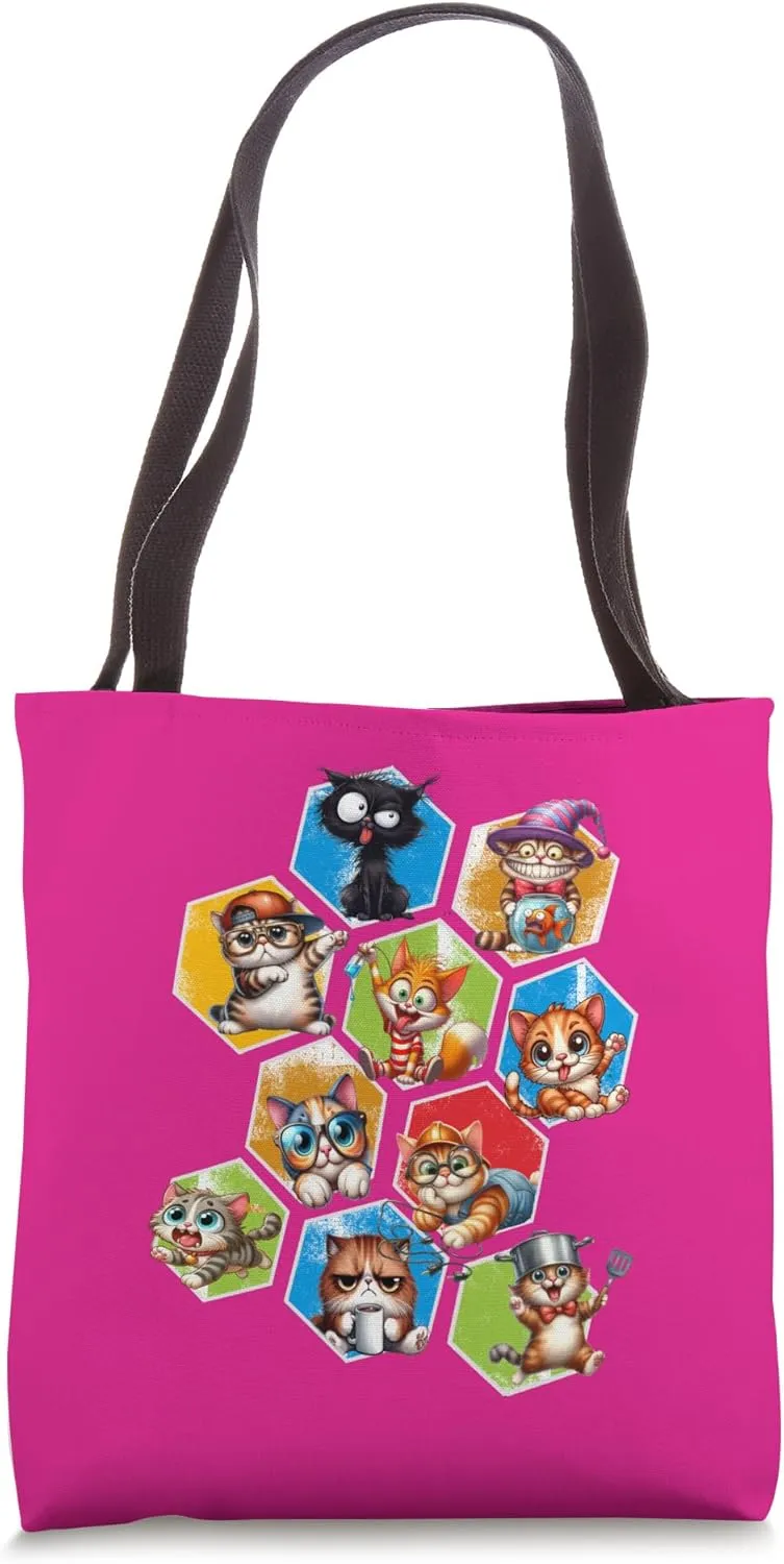 Funny Cats in Cubes for Anyone Who Loves Cats Felines Kitten Tote Bag