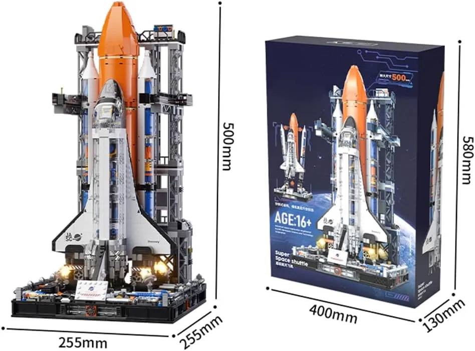 FunXylophy Space Building Block, Super Shuttle Building Bricks, Engineering Assembly Present and Collectible Kit for Adults (2200PCS)