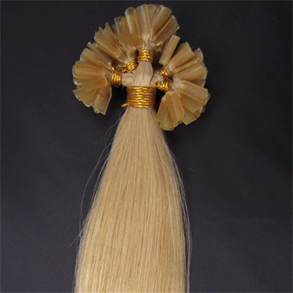 Fushion Keratin Pre Bonded U Nail Tip Remy Human Hair Extensions 100S (20''0.5g/s, #24 Medium Blonde)