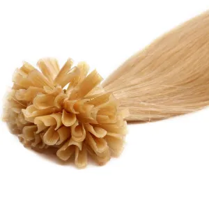 Fushion Keratin Pre Bonded U Nail Tip Remy Human Hair Extensions 100S (20''0.5g/s, #24 Medium Blonde)