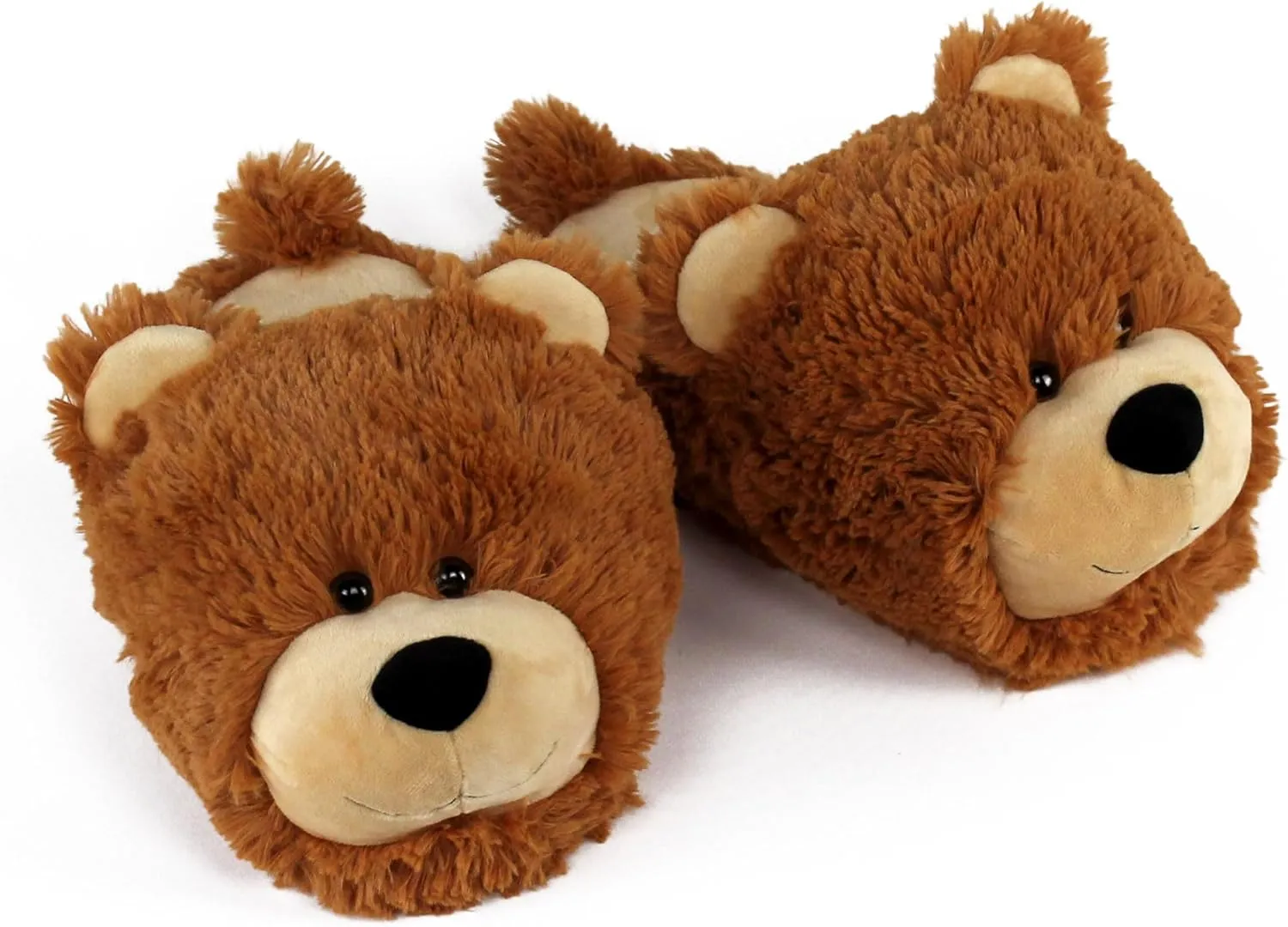 Fuzzy Bear Slippers for Women and Men - Fluffy Plush Teddy Bear Slippers for Adults